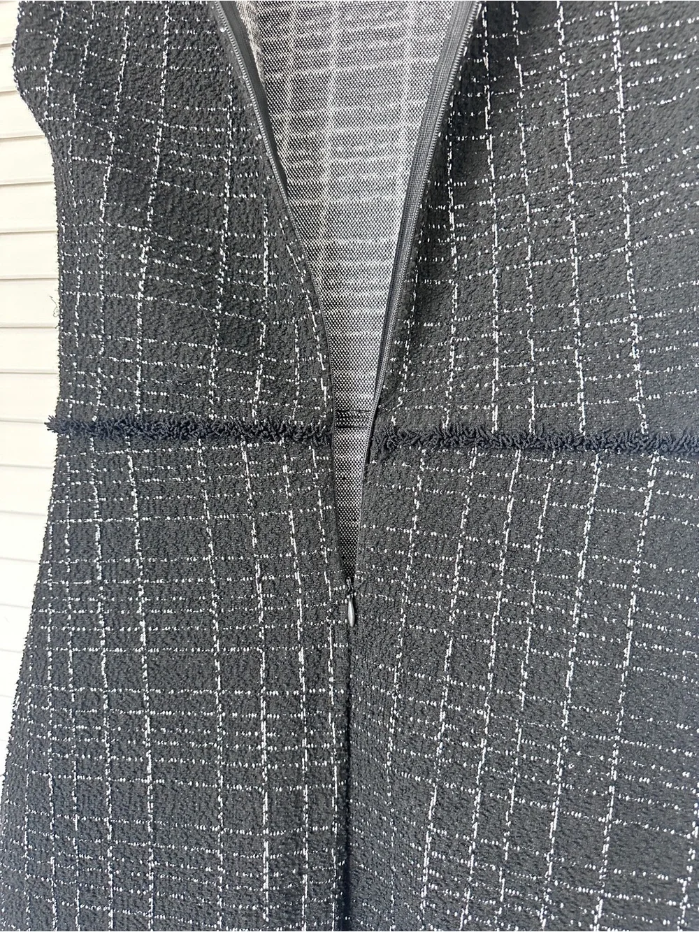 Zara Black and White Tweed Mini Dress Size S - Picture 11 of 16